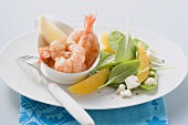 Greek shrimp and spinach salad