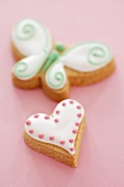 Iced biscuits (heart and butterfly)