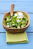 Cucumber with yoghurt and mint