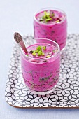 Chlodnik (Cold soup made with young beetroot, leaves & kefir)