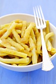 Yellow beans with buttered breadcrumbs