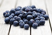 Blueberries on wooden table