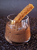 Mousse au chocolat with spiced finger biscuit