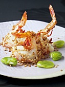 Grilled prawns with sesame seeds