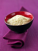 Basmati rice in lacquer bowl