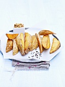 Potato wedges with salt and pepper