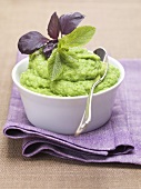 Pea puree with basil and mint