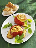 Tomatoes stuffed with mascarpone soufflé