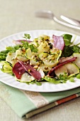 Potato salad with smoked duck breast