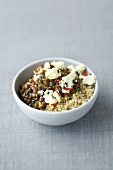 Quinoa with lentils and feta