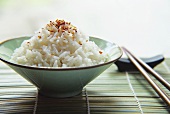 Bowl of rice with chilli seasoning