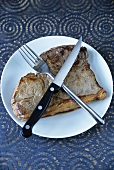 Beef steak with knife and fork