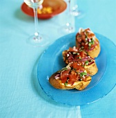 Bruschetta with diced tomatoes