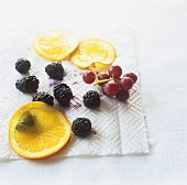 Slices of orange and berries