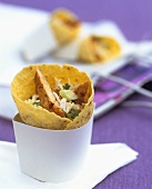 Wrap with chicken & rice filling (made from store-bought products)