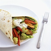 Chicken tikka wrap (made with store-bought products)