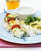 Fish kebabs with coriander and lime marinade