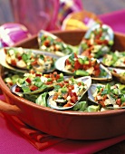 Green-lipped mussels with vegetable vinaigrette