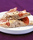 Tuna melt (Toasted tuna and cheese sandwich)