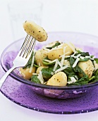 Gnocchi (store-bought) with spinach and Parmesan