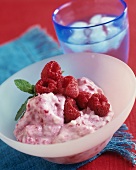 Raspberry dessert made with fat-free yoghurt