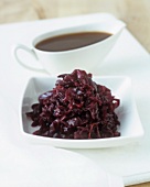 Braised balsamic red cabbage with cranberries