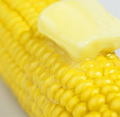 Corn on the cob with a knob of melting butter