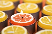 Orange and lemon candles