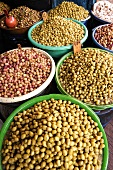 Pickled olives on a Moroccan market stall