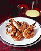 Grilled king prawns with aioli