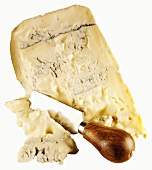 A piece of Gorgonzola with cheese spade