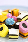 Liquorice sweets on a plate