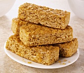 Flapjacks on a plate (Rolled oat tray bake, UK)