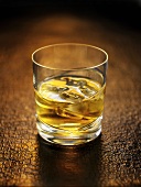 A glass of whisky on the rocks