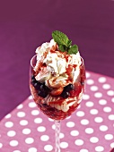 Mixed berries with whipped cream (UK)