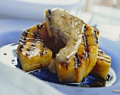 Grilled pineapple with rum bread mascarpone