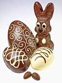 Chocolate Easter Bunny and chocolate eggs