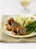 Veal rolls with shallots