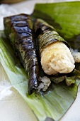 Rice in banana leaves (Thailand)