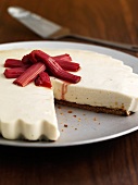 Cheesecake with rhubarb