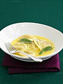 Pumpkin ravioli with sage