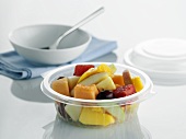 Fruit salad in plastic container to take away