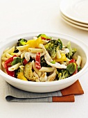 Penne with chicken and vegetabes