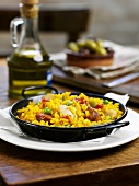 Paella, olives and olive oil (Spain)