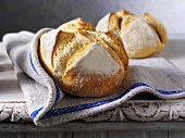 Sourdough bread on a linen cloth