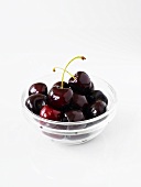 Cherries in a glass bowl