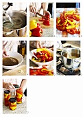 Pickling red and yellow peppers
