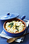 Pumpkin risotto with sage and goats cheese