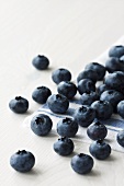 Blueberries on tea towel