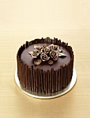 Chocolate cake with marzipan roses